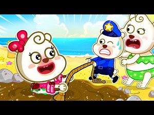 Bearee Fun & Learn | Bearee Rescues Kids from Quicksand at the Beach | Cartoon for Kids