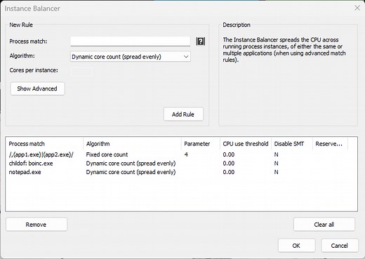 Process Lasso 9.1 – Instance Balancer