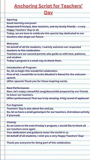 Anchoring Script for Teachers’ Day