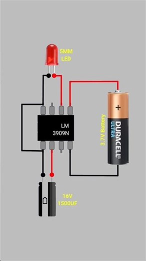 LED Flasher Circuit | Simple Blinking LED Circuit | DIY Electronics #shorts #electrical #electronics