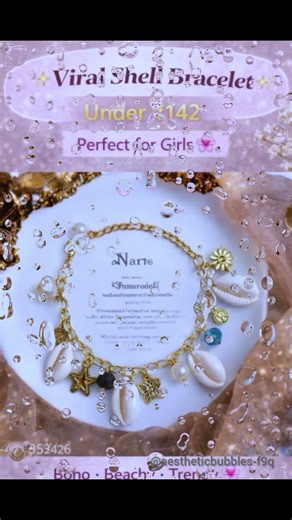 Viral Shell Charm Bracelet Under ₹142 😍 Boho Beach Jewelry #aesthetic #jewellery #meesho #bracelets