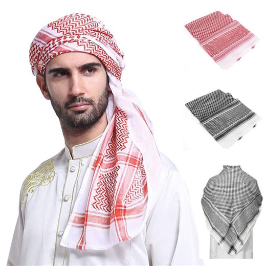 DORADO Polyester Plaid Shawl Islamic Traditional Costumes Multifunction Headwrap Arab Kafiya Keffiyeh Arabic Turban Hijab Palestine Bandana Muslim Shemagh Scarf | Lazada PH