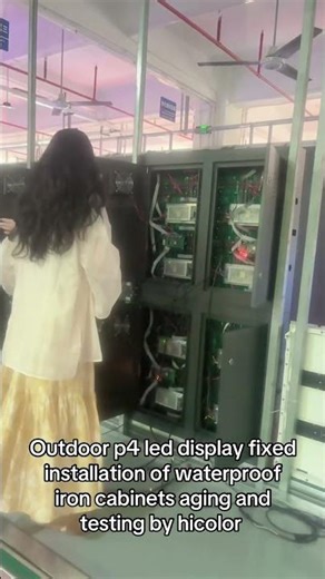 Outdoor p4 led display fixed installation of waterproof iron cabinets by hicolor#led #leddisplay