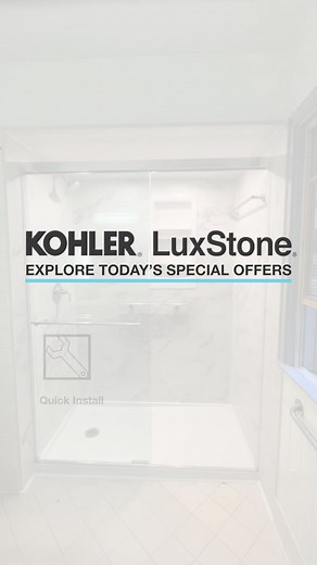 When you remodel your shower with KOHLER LuxStone, our design-to-installation process includes everything you need. | KOHLER