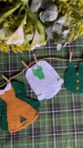 Felt bead embroidery craft idea for St. Patrick’s Day ☘️ #felt #feltcraft #diycrafts #stpatricksday