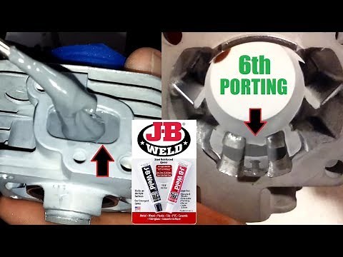 (Part: 2/3) JB-Weld 6th porting in Zenoah G270RC custom Trevor Simpson Cylinder