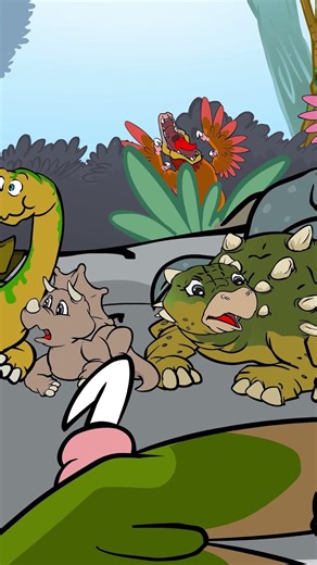 Velociraptor chasing dinosaurs