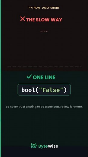 Python Thinks "False" Is True 🤯 | #Shorts
