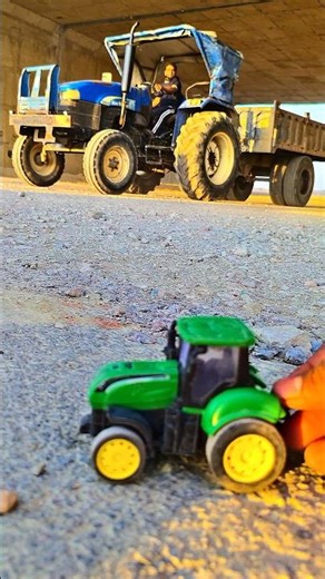 tractor pushing red pink blue car and cow in pit-77 #jcbtoy #jcb #jcbjcb #jcbvideo #viral