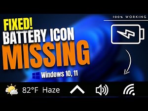 ✴️SOLVED! Battery Icon Missing Windows 10 Taskbar || FIX LAPTOP Battery icon🔋💻