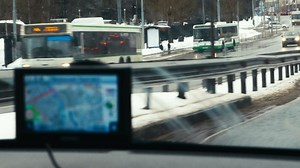 GPS stuck on a car dashboard - Free Stock Video