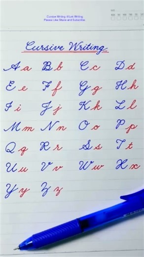 Cursive writing big and small a to z