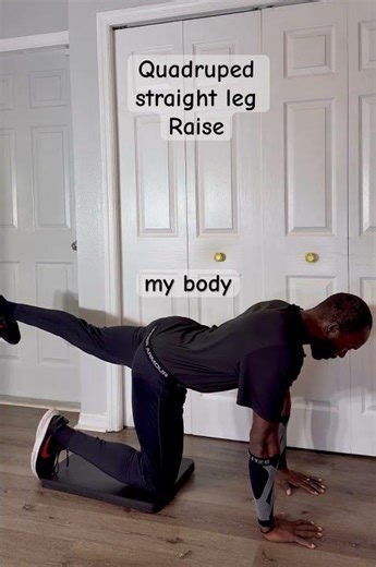 Quadruped straight leg raise (glute isolation) #glute exercises, #core_stability #runner