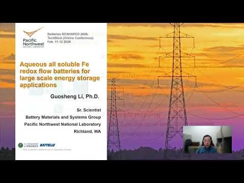 Pacific Northwest National Lab | Aqueous all-soluble Fe redox flow battery for large energy storage