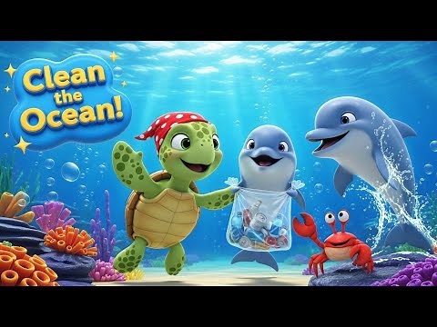 🐢 The Little Turtle’s Ocean Clean-Up | Fun Kids Song About Saving the Ocean 🌊