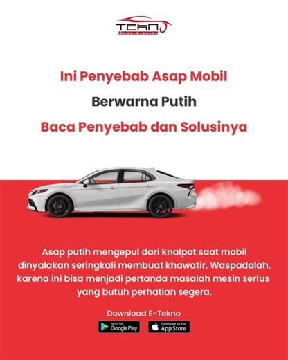 Penyebab asap mobil menjadi putih - TEKNO BODY & PAINT