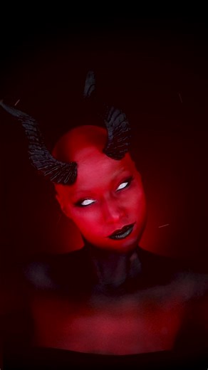 Third try getting the angel how I wanted! Heh! :) 3 and a half hours worth of makeup! #bodypaint #fyp #foryoupage #devil #sfx #makeup