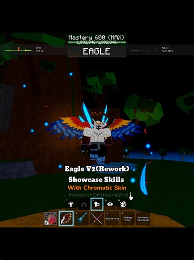 Bloxfruits: Eagle V2 Showcase with Chromatic Skin