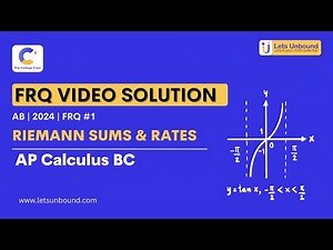 AP Calculus BC | 2024 | FRQ #1 | Riemann Sums & Rates