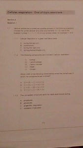 Cellular respiration: End of topic exercisesSection AQuestio... | Filo