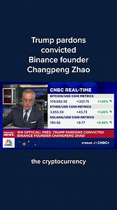 President Donald Trump has pardoned Binance founder Changpeng Zhao, who had previously pleaded guilty to enabling money laundering while heading the cryptocurrency exchange, the White House said Thursday. Full details: cnb.cx/4hkHy1e | CNBC