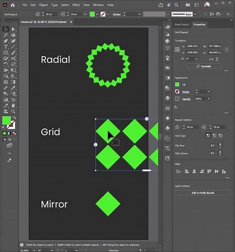 Adobe Illustrator Tutorial, Pattern Magic with Repeat Tool #graphicdesign #adobeillustrator #tips