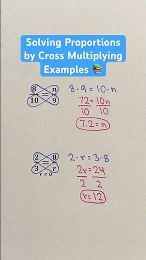 Solving Proportions by Cross Multiplying Examples #Shorts #algebra #math
