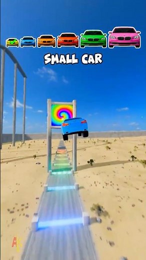 🌟Tiny Car Jump the Portal… and GROWS to IMPOSSIBLE SIZE! #shorts #beamngdrive