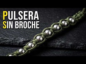 Easy-to-make paracord bracelet without a clasp and with steel beads