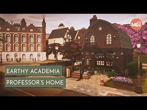 Earthy Academia Professor's Home | Sims 4 Speed Build + CC Links