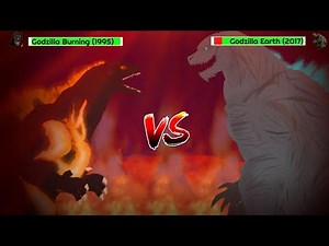 [DC2] Burning Godzilla vs Godzilla Earth | ANIMATION with healthbars