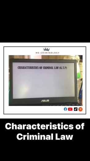 Characteristics of Criminal Law | G T P | MS Criminology