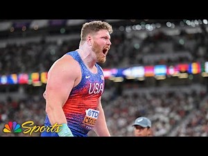 Ryan Crouser comes up CLUTCH on a shredded elbow for 5th straight global shot put gold | NBC Sports