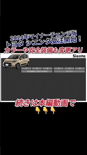 【新価格公開】トヨタ新型シエンタ！カラーや安全装備の変更点をまとめて公開します【シエンタ】#トヨタ #シエンタ #ミニバン #マイナーチェンジ #shorts