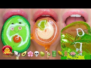ASMR Satisfying Eating Emoji Food Challenge Dango Chocolate Tanghulu