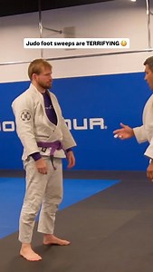 Judo foot sweeps are TERRIFYING 😳 But luckily I had sensei @jflojudo to show me some tricks 😉 Full video on YouTube! Link in bio. #judo #bjj #footsweeps #ashiwaza | Joshbeambjj
