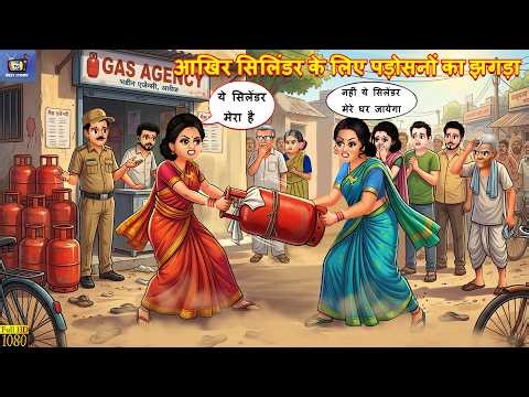 आख़िरी सिलेंडर के लिए पड़ोसनों का झगड़ा | Hindi Kahani | Saas Bahu | Moral Stories | Hindi Cartoon