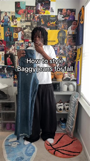 How to style baggy jeans for fall | baggy jeans frm @DITCH ⏳ #fashiontiktok #mensfashion #outfitinspo #outfitideas #baggyjeans