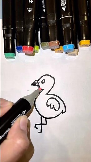 Flamingo Drawing Easy 🦩 | Step by Step Flamingo Art for Kids #Shorts