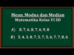 Matematika kelas VI SD - Mean, Modus dan Median