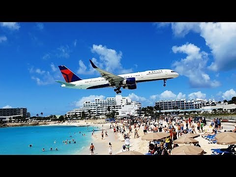 The most extreme beach in the world. Maho Beach in Sint Maarten, Caribbean