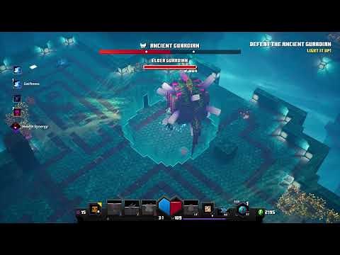 Minecraft Dungeons Ancient Guardian Full Boss Fight (Hidden Depths DLC)