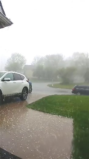 Look at this hail storm time-lapse near Kansas City on Wednesday! As the sky changes color, the camera turns a creepy red.(Whitney Frizell) #mowx #kswx #kcwx