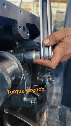 Engine bolt adjust with torque wrench #technical #machine #education #torquewrench