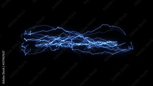 Electricity Lightning Arc Tesla Coil - Dense Bolts - Transparent Background