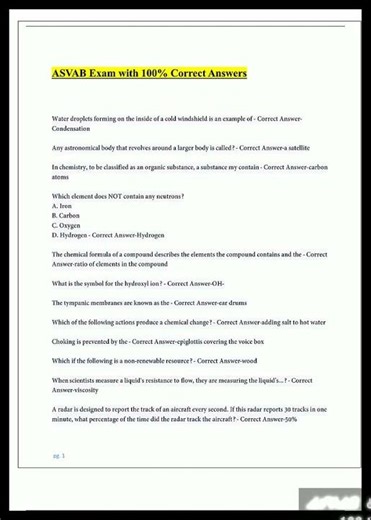 ASVAB Exam with 100 Correct Answers 20242025 video