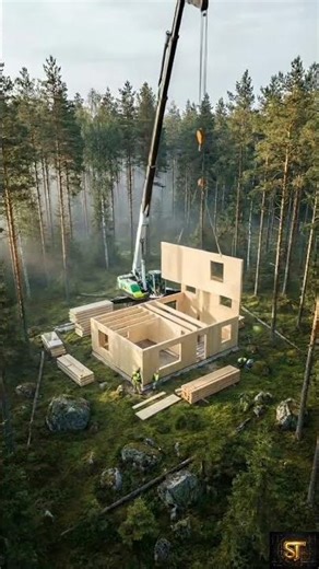 Building a Modern Dream Cabin in the Forest | Full Construction Time-lapse