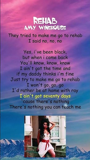 Amy Winehouse - Rehab (Lyrics) #shorts