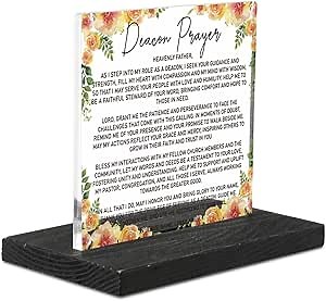 Deacon Appreciation Gift Desk Sign, Ordination Plaque for Deacon Pastor Church Leader, Christian Thank You Desk Decor Inspirational Bible Verse Daily Encouragement Office Display YCT35