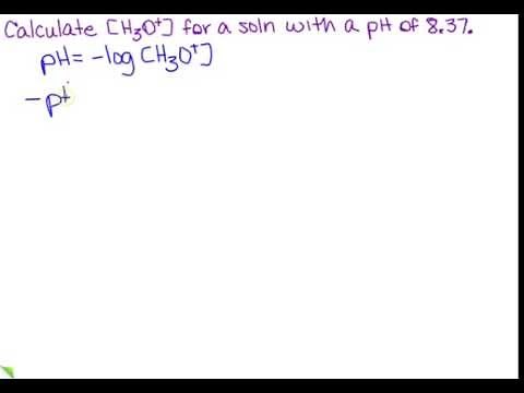 Calculate the H3O+ for a given pH